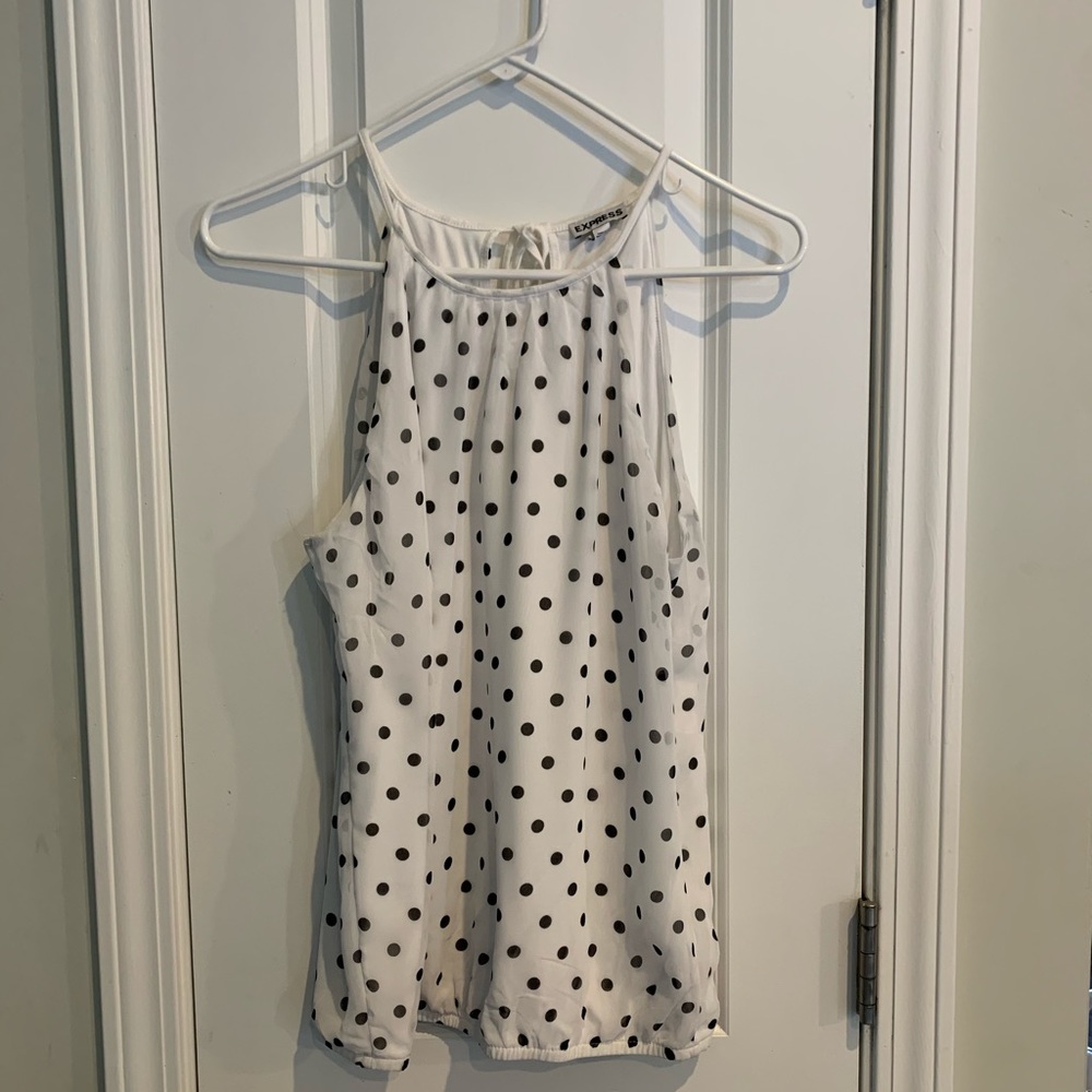 Express Black and white polka dot tank/halter